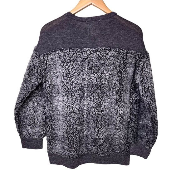 Fantastic Fawn Sherpa Fleece Sweater Pullover Gray Size Small Cozy - Picture 4 of 8